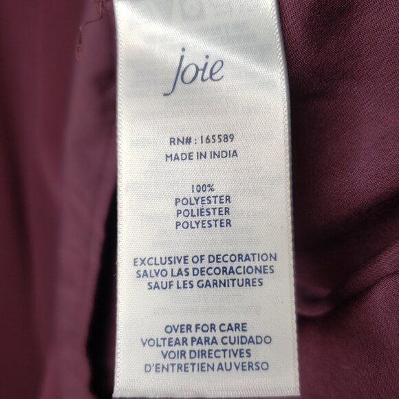 Joie Smocked Top Women's Puff Long Sleeve Layered Buttoned Back Neck XL - Picture 7 of 7